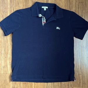 Boys navy Burberry Polo